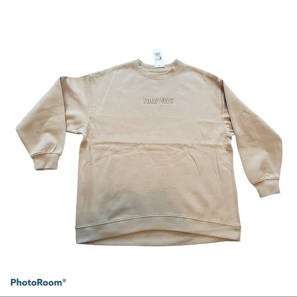 Streetwear Society Good Vibes sweatshirt in beige - Picture 2 of 8